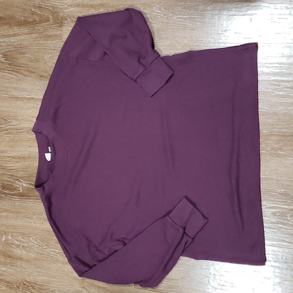 (L) GAP Oversized Loose Fit Plum Side Slit Loungewear High Neck Casual